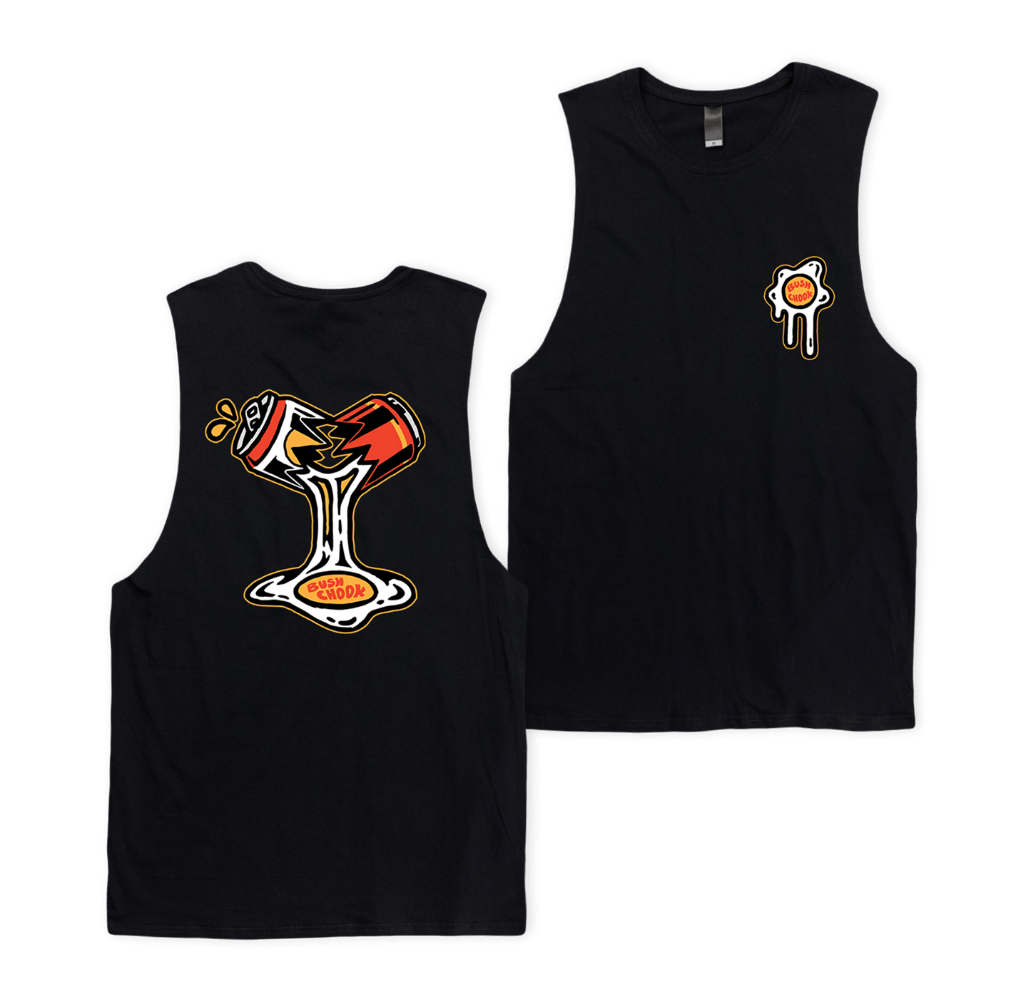 Bad Egg Muscle Tee Black Muscle Bush Chook