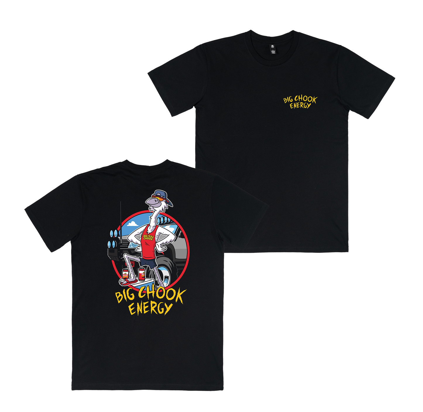 Big Chook Energy Tee Black T-Shirt Bush Chook