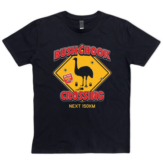 Chook Crossing Tee Black T-Shirt Bush Chook