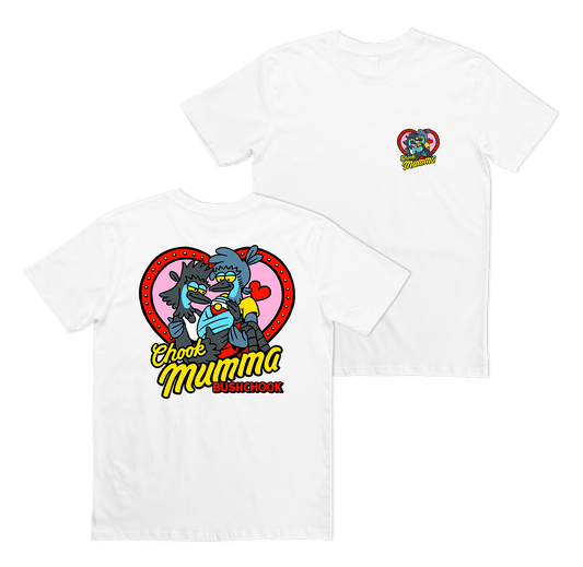 Chook Mumma Tee White Shirts & Tops Bush Chook