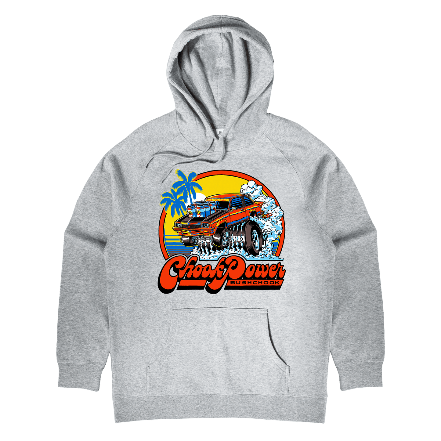 Chook Power Hoodie Grey Hoodie Bush Chook