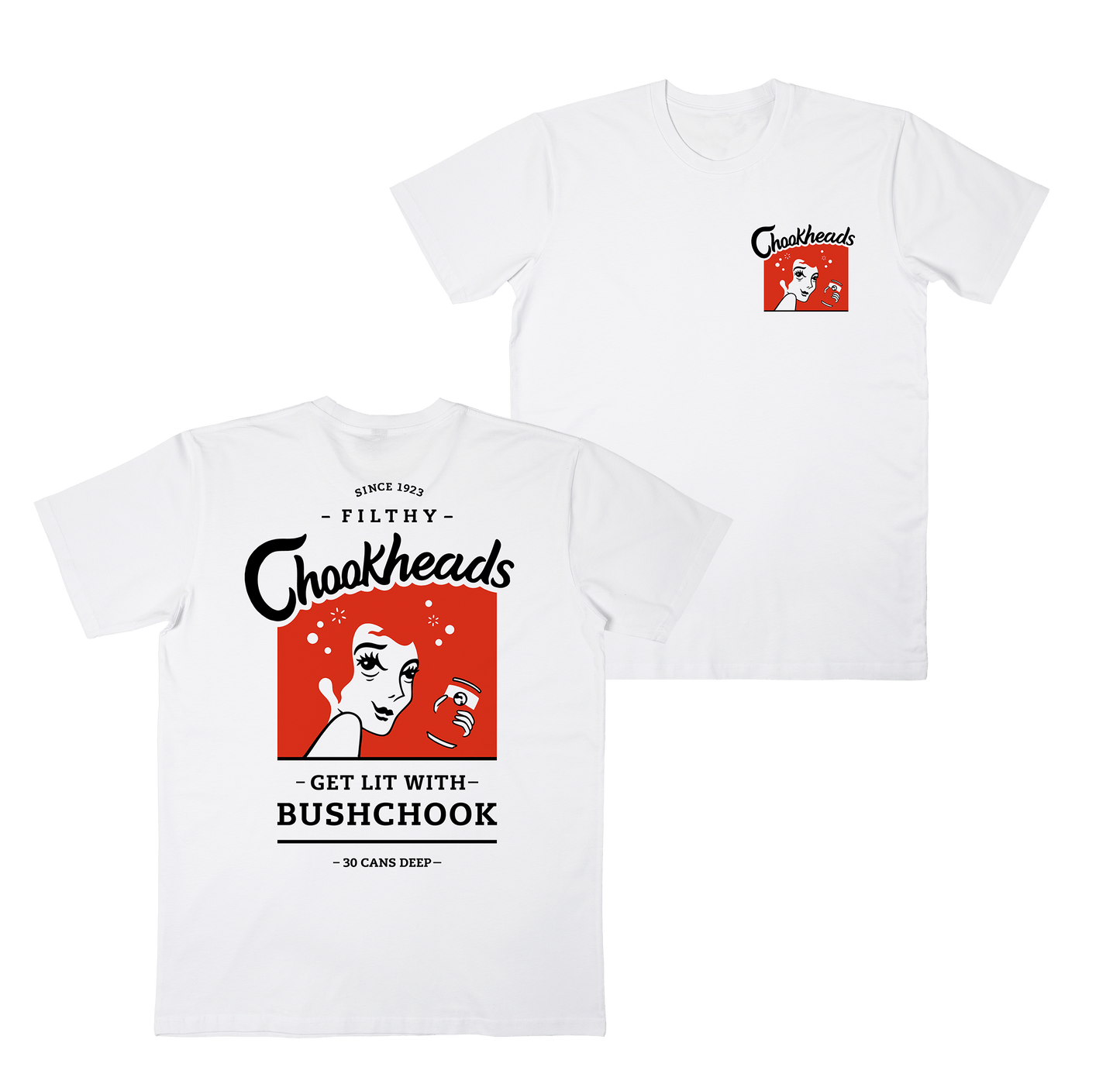 Chookheads Tee White T-Shirts Bush Chook