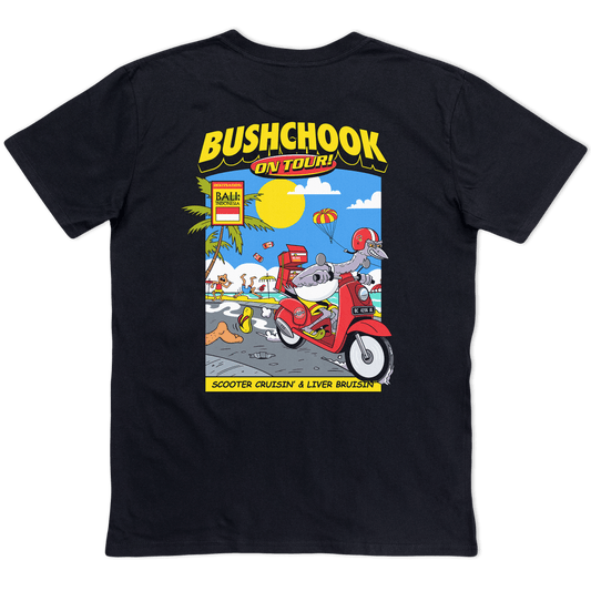 Chooks On Tour: Bali Tee Black Bush Chook