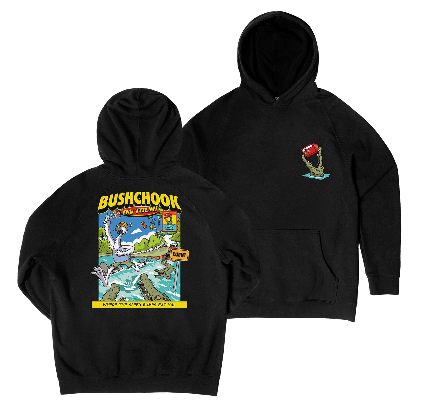 Chooks on Tour: Cahills Crossing Hoodie Black Hoodie Bush Chook