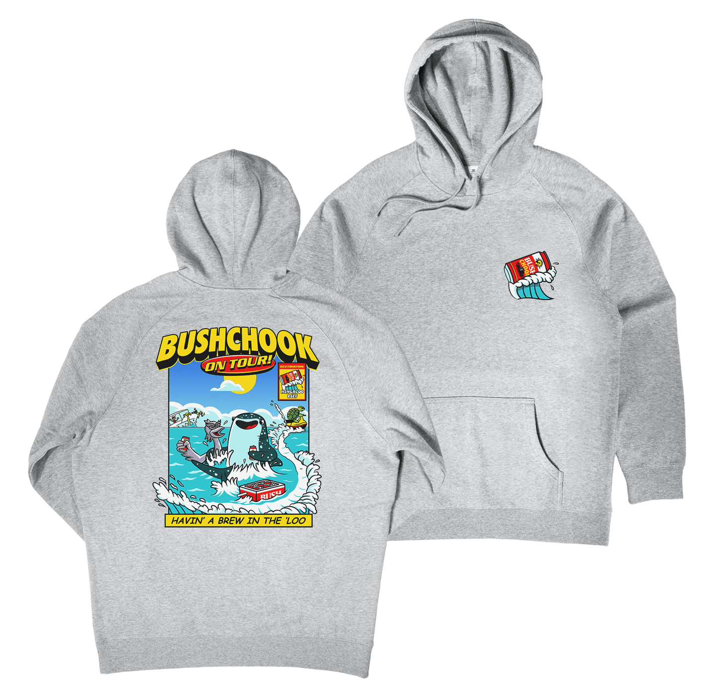 Chooks On Tour: Ningaloo Hoodie Grey Hoodie Bush Chook