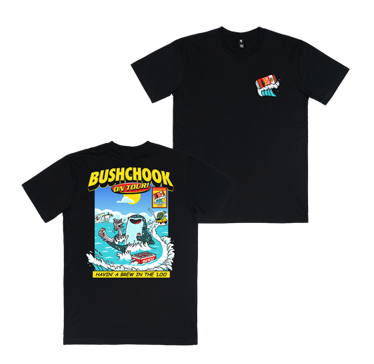 Chooks On Tour: Ningaloo Tee Black T-Shirt Bush Chook