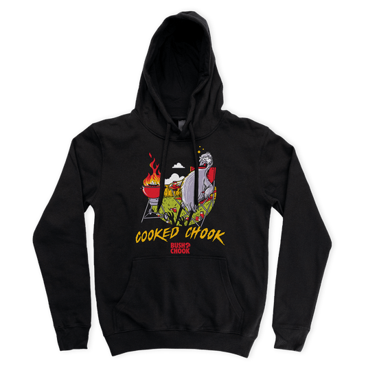 Cooked Chook Hoodie Black Hoodie Bush Chook