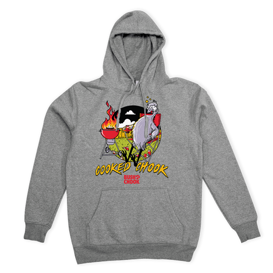 Cooked Chook Hoodie Grey Hoodie Bush Chook