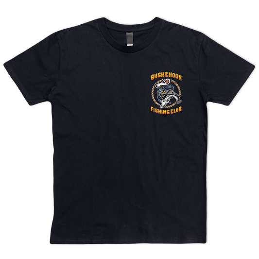 Fishing Club Tee Black T-Shirt Bush Chook