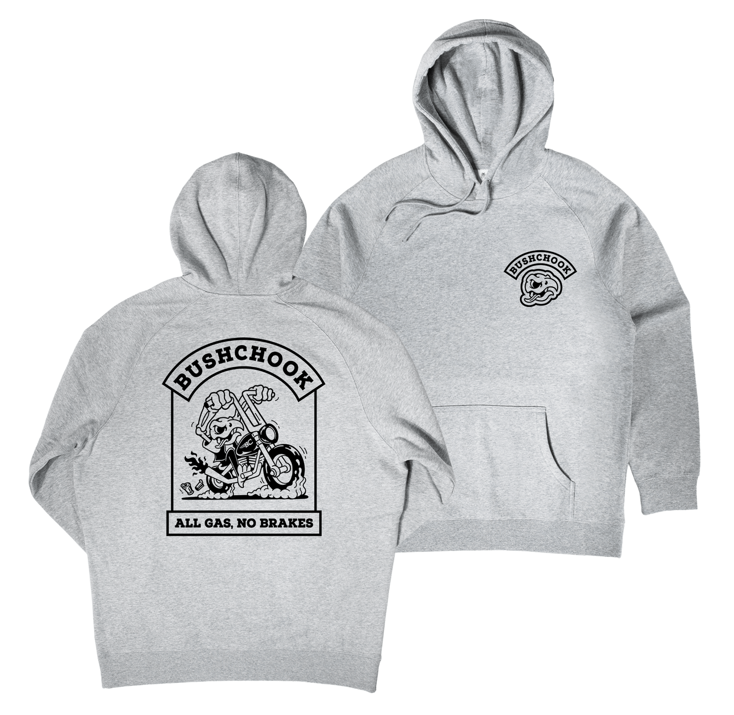 Gassed Hoodie Grey Hoodie Bush Chook