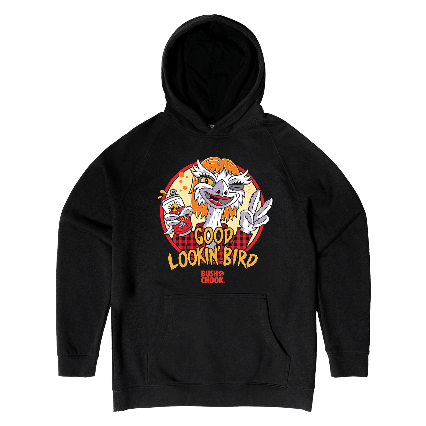 Good Lookin' Bird Hoodie Black Hoodie Bush Chook