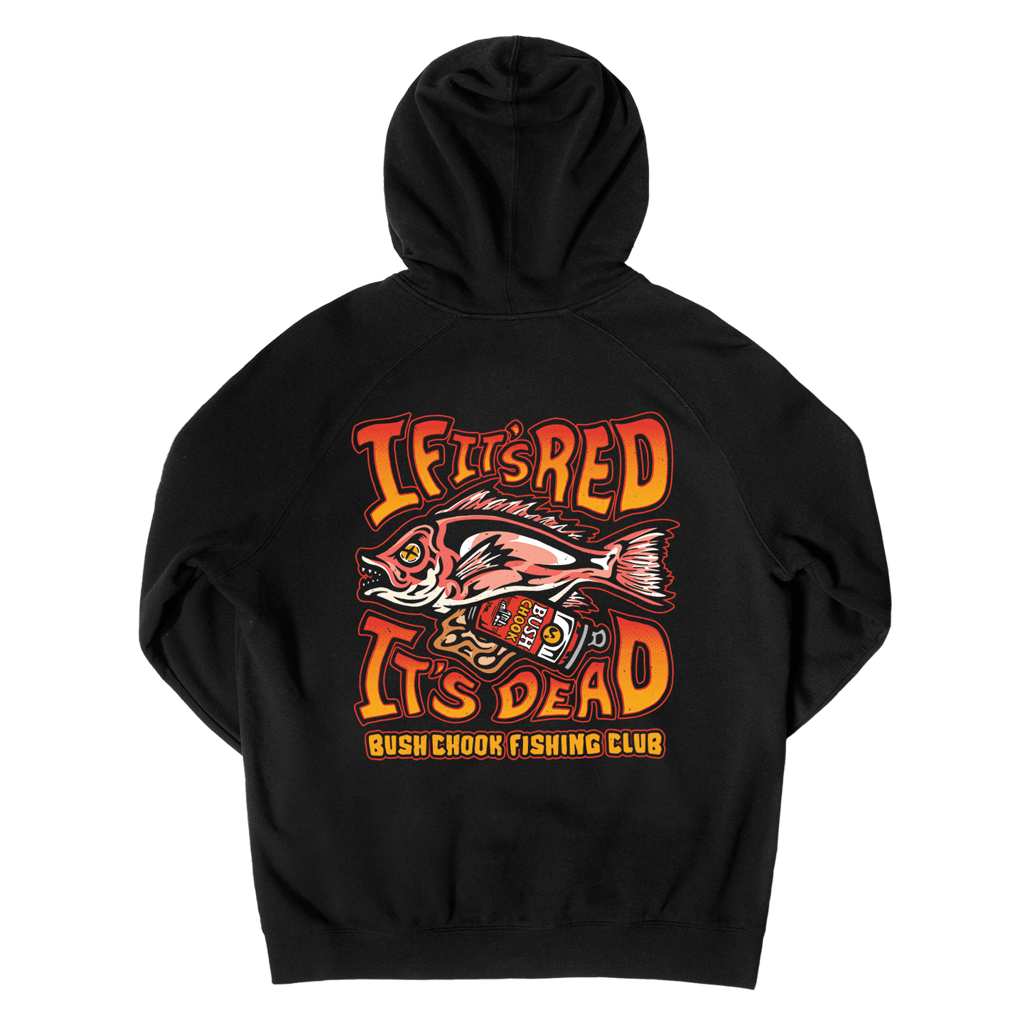 Gutted Hoodie Black Hoodie Bush Chook