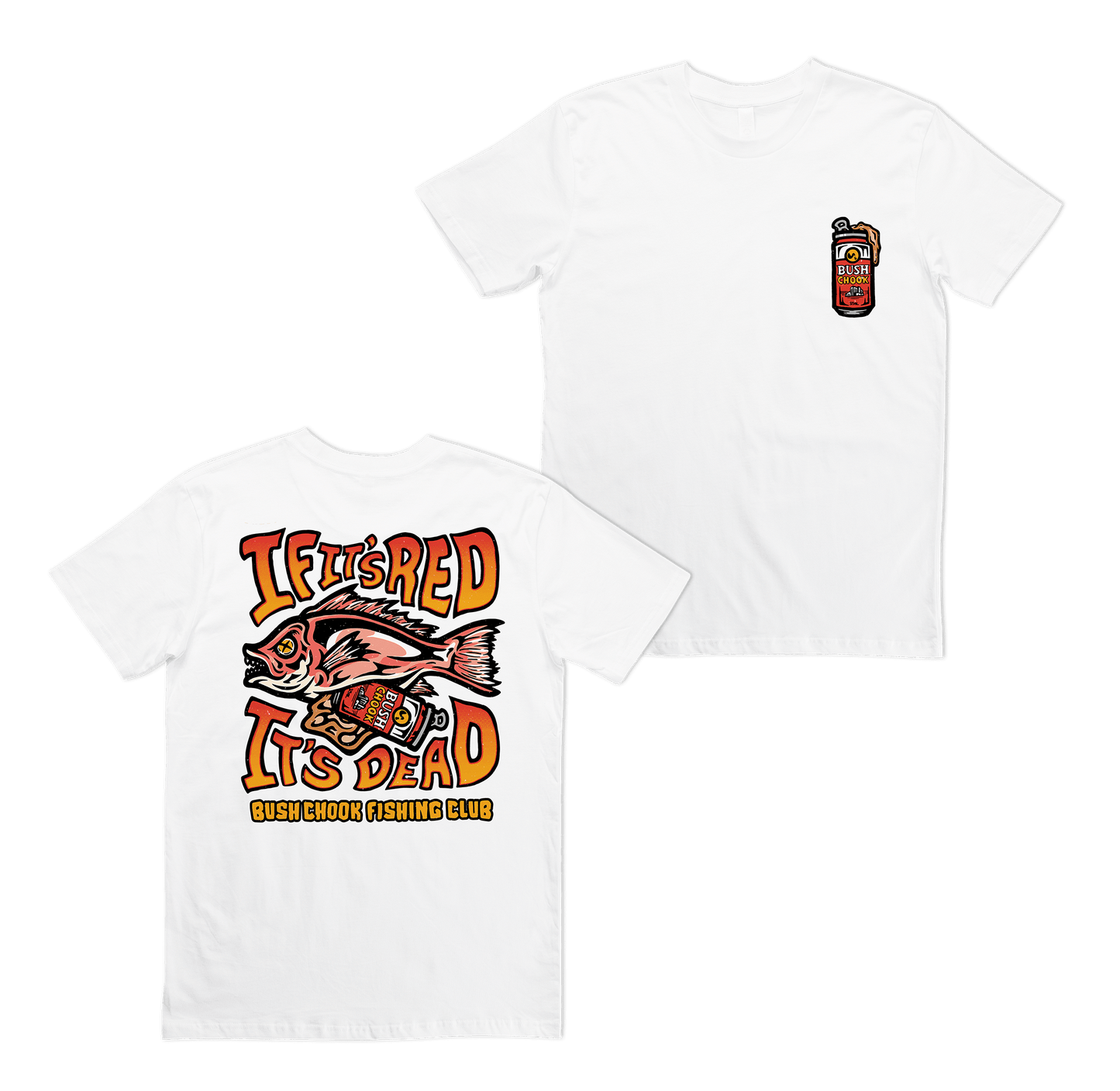 Gutted Tee White T-Shirt Bush Chook