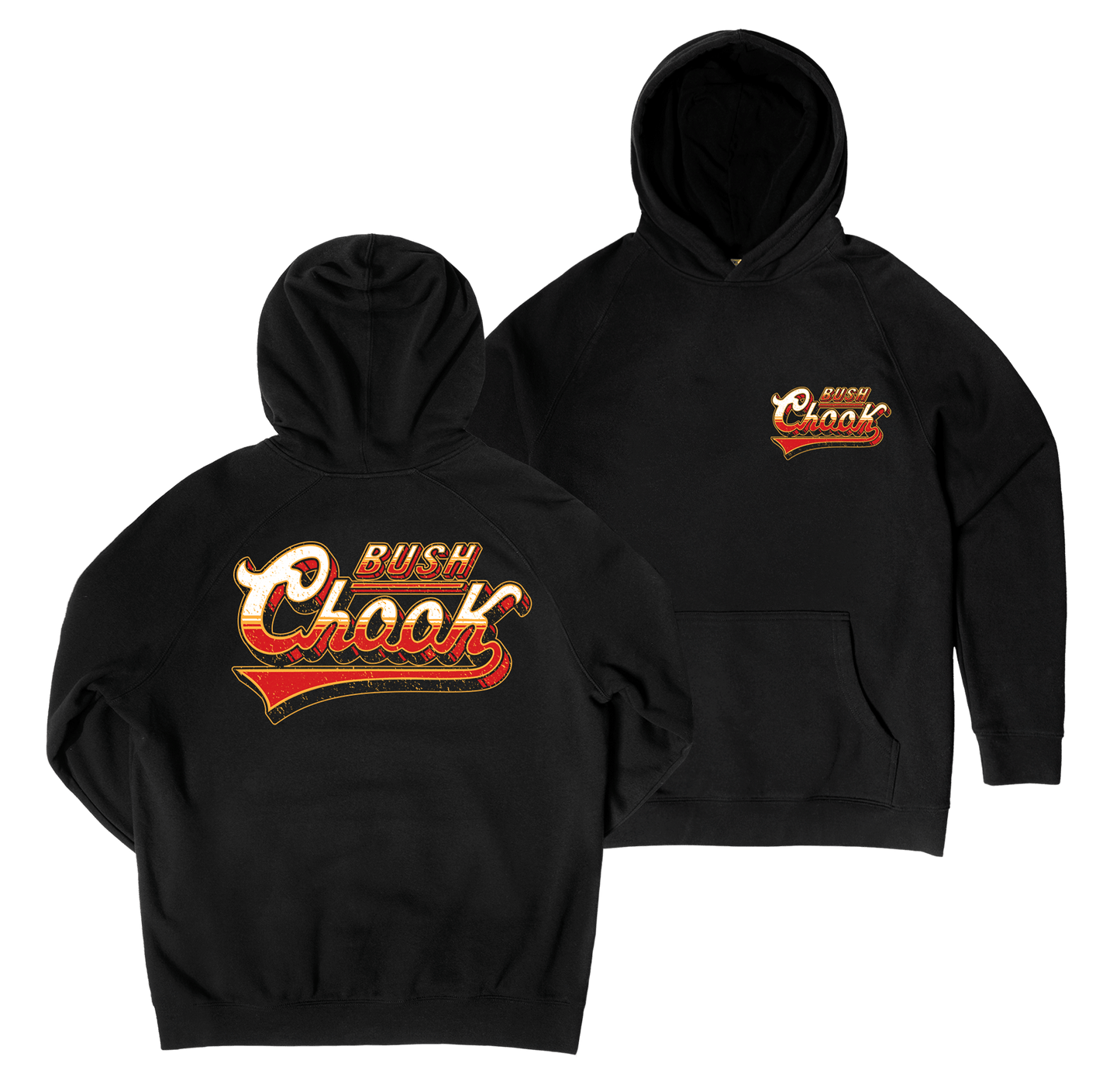 Old School Hoodie Black Hoodie Bush Chook