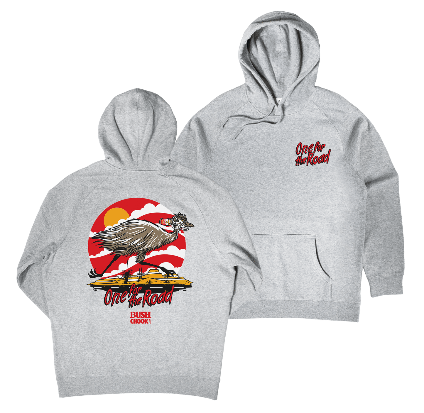 One For the Road Hoodie Grey Hoodie Bush Chook