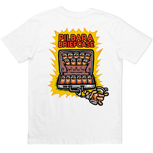 Pilbara Briefcase 2 Tee White T-Shirt Bush Chook