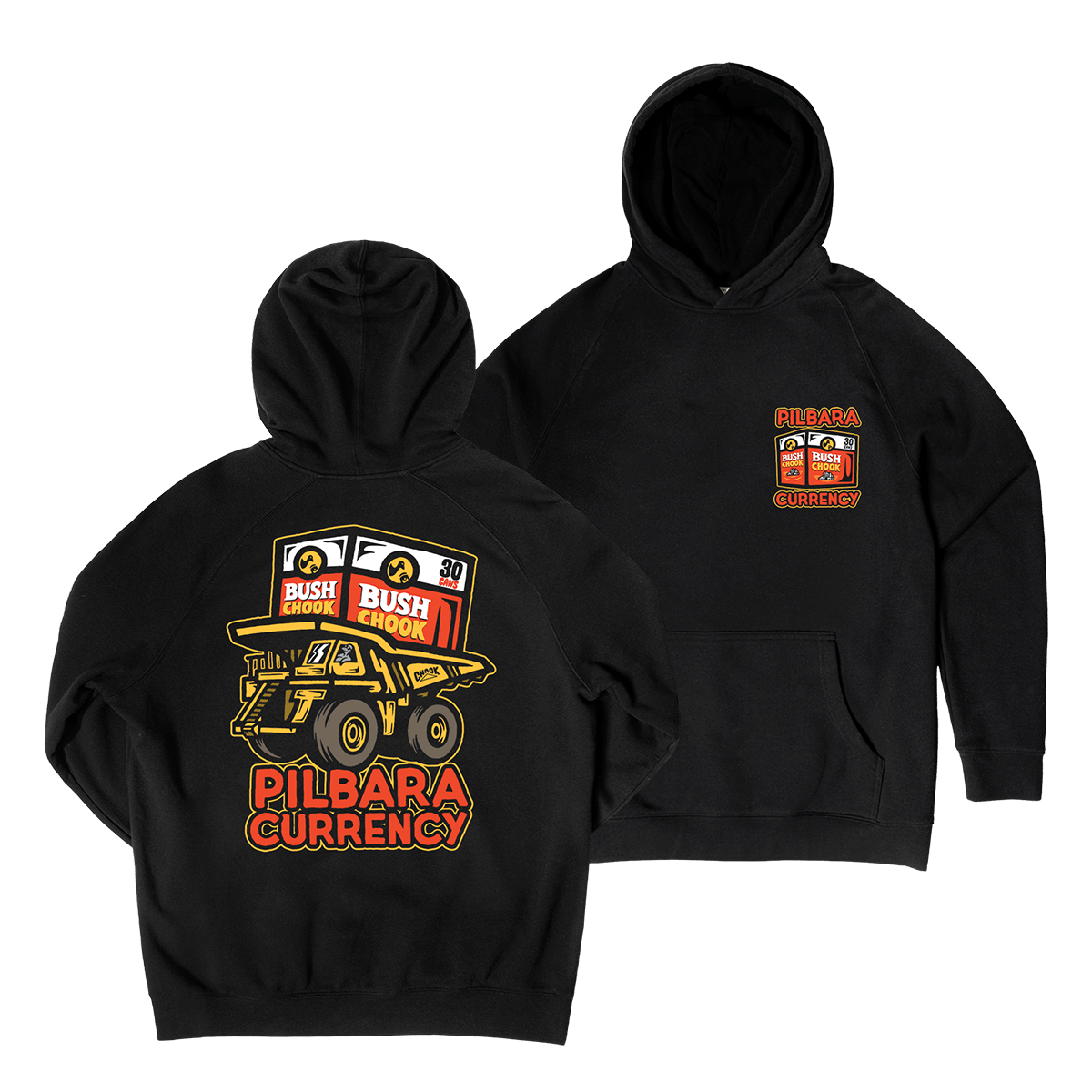 Pilbara Currency 2 Hoodie Black Hoodie Bush Chook