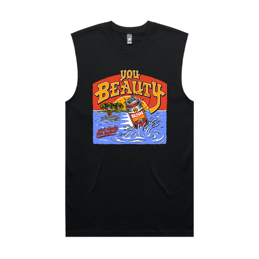 You Beauty Muscle Tee Black T-Shirt Bush Chook