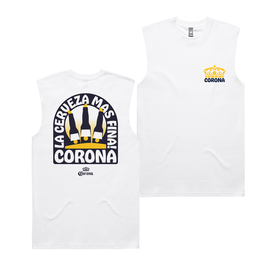 Beach Bum Muscle Tee White T-Shirt Corona