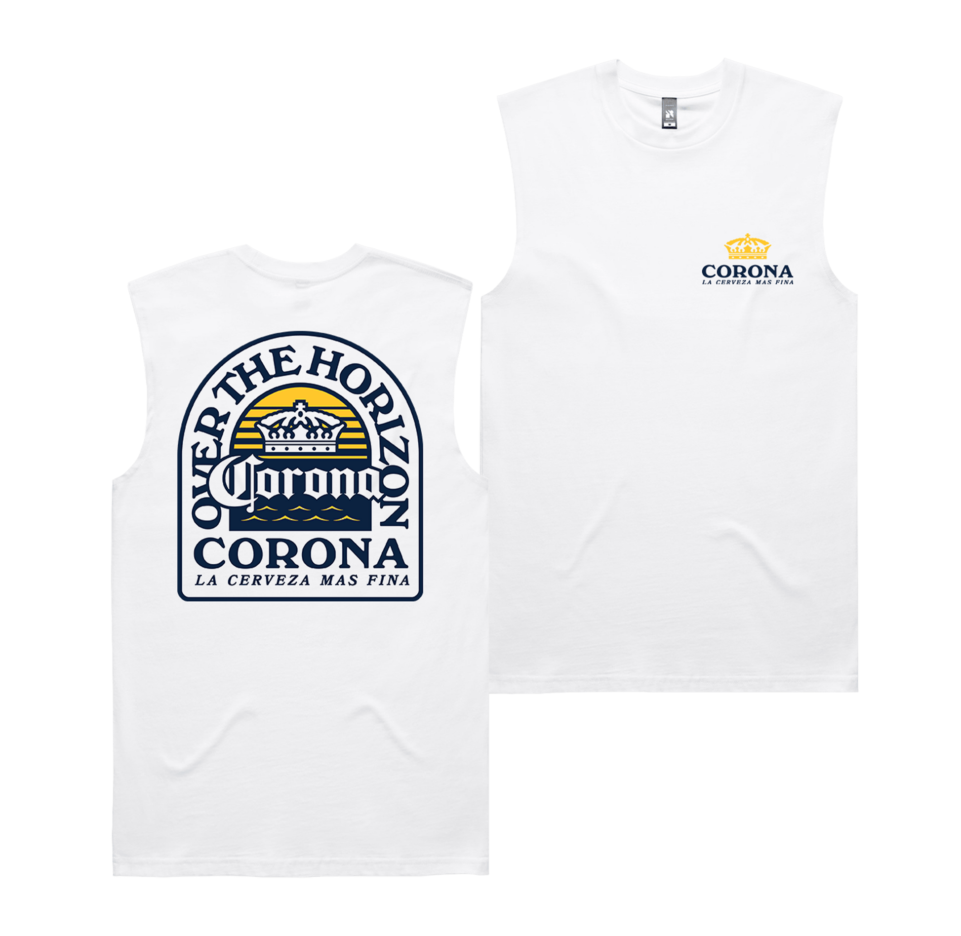 Over the Horizon Muscle Tee White T-Shirt Corona