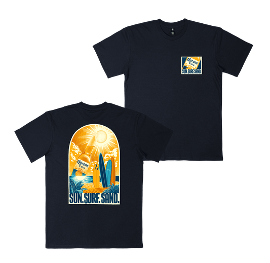 Sun Surf Sand Tee Navy T-Shirt Corona