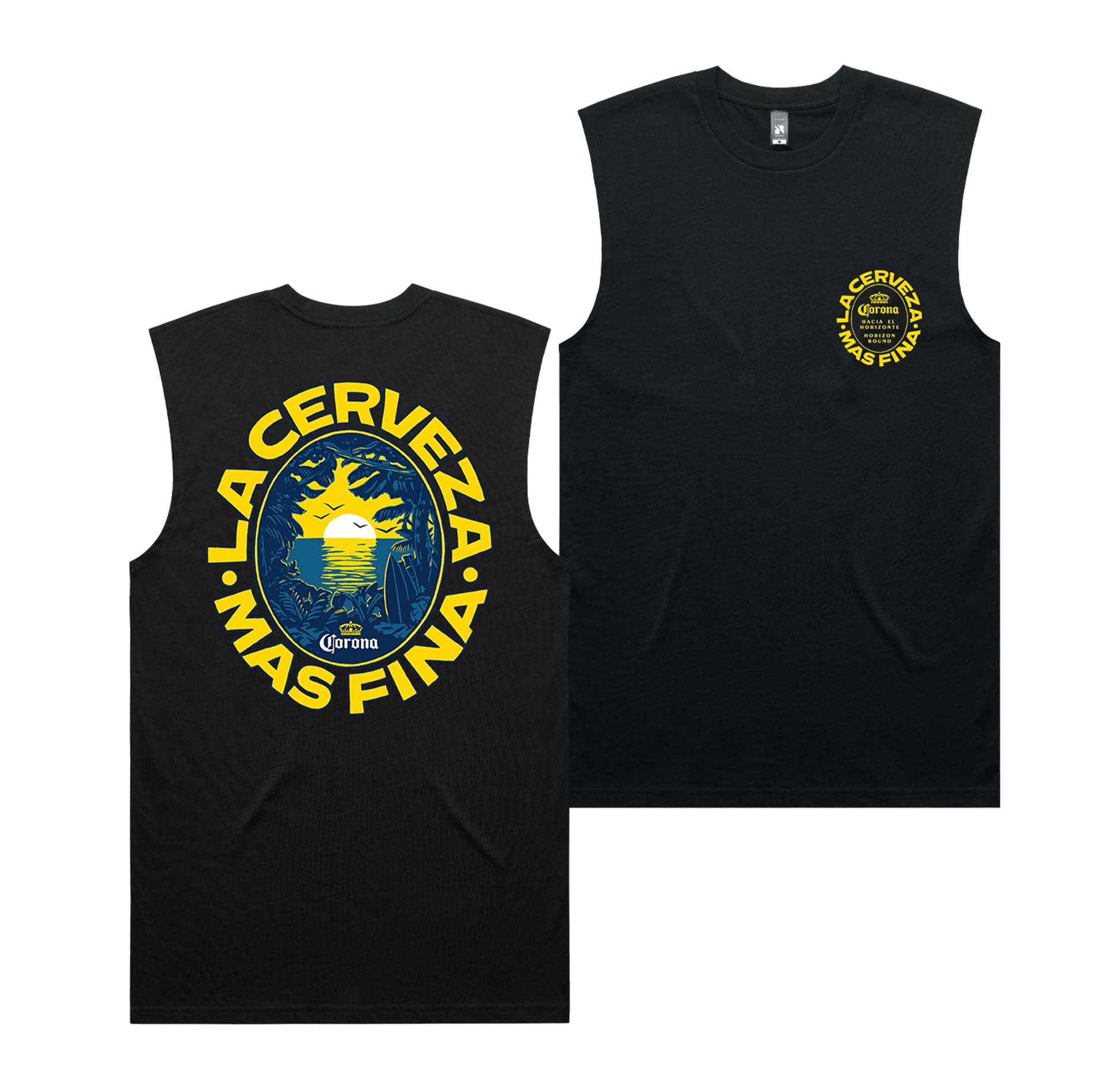 Sunset Bound Muscle Tee Black T-Shirt Corona