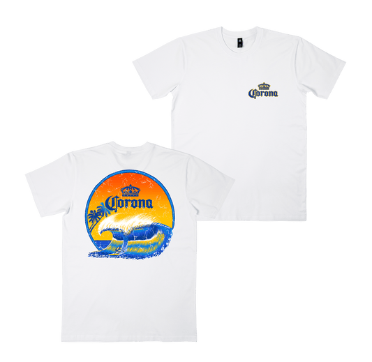 Sunset Sesh Tee White T-Shirt Corona