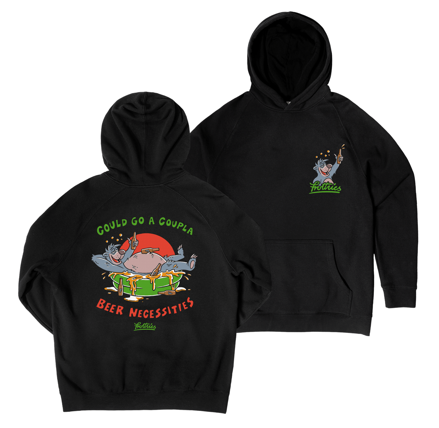 Beer Necessities Hoodie Black Hoodie Frothies