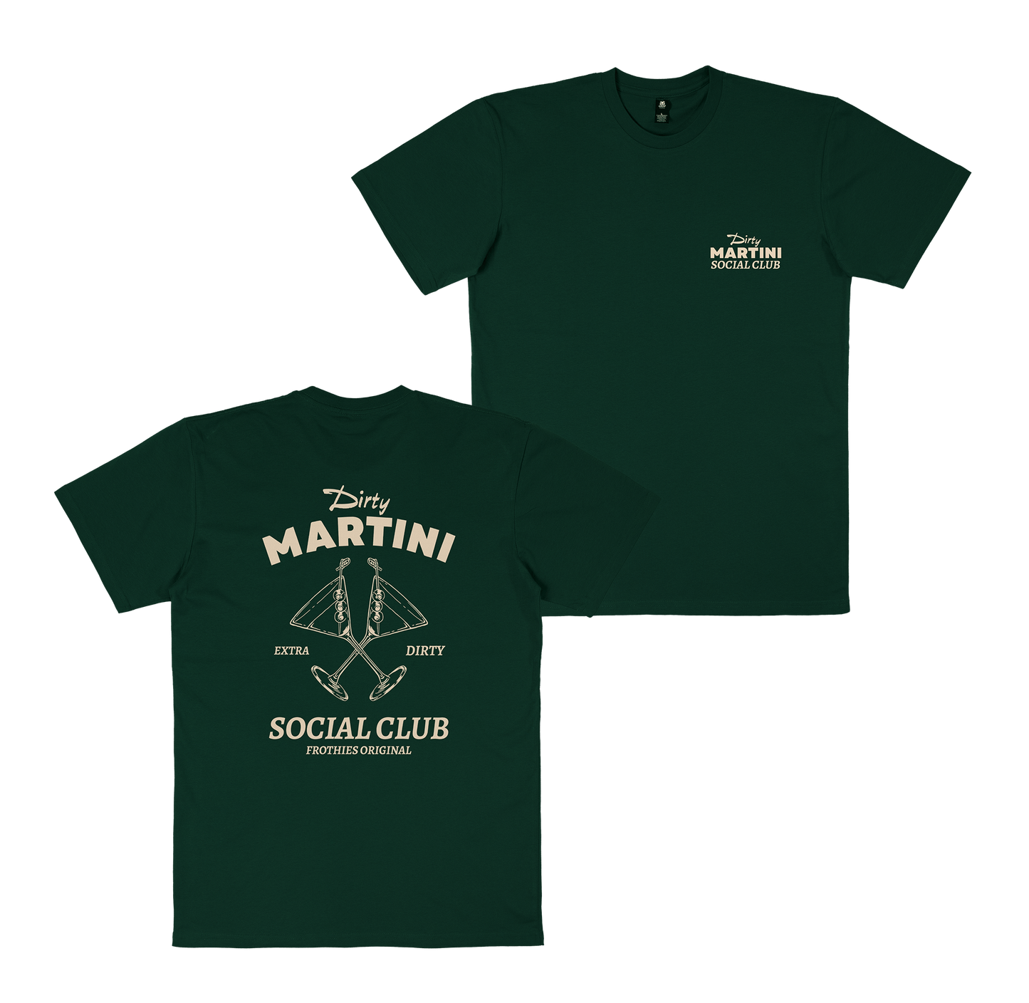 Dirty Martini Social Club Tee Green T-Shirt Frothies