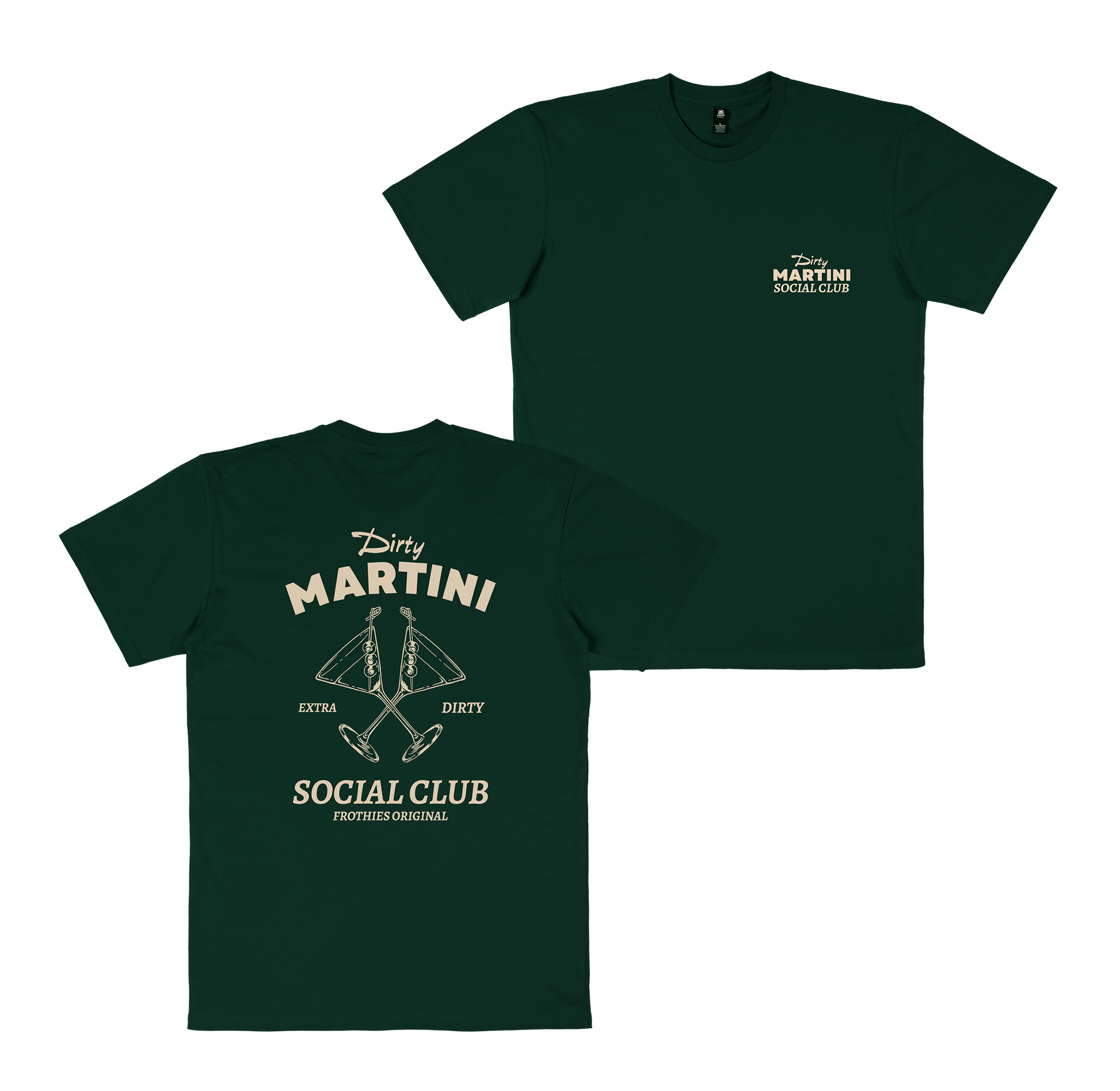 Dirty Martini Social Club Tee Green T-Shirt Frothies