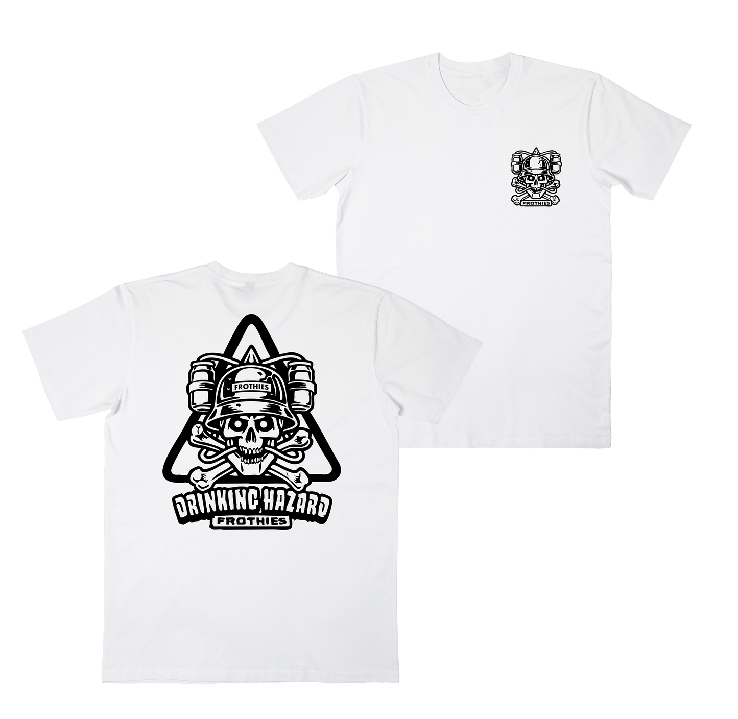 Drinking Hazard Tee White Tshirts Frothies