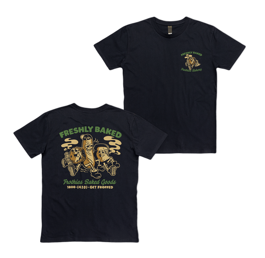 Freshly Baked Tee Black T-Shirt Frothies