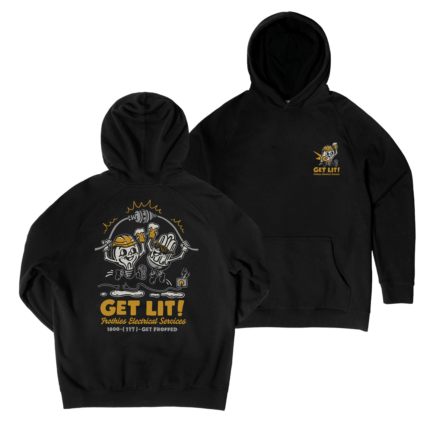 Get Lit Hoodie Black Hoodie Frothies