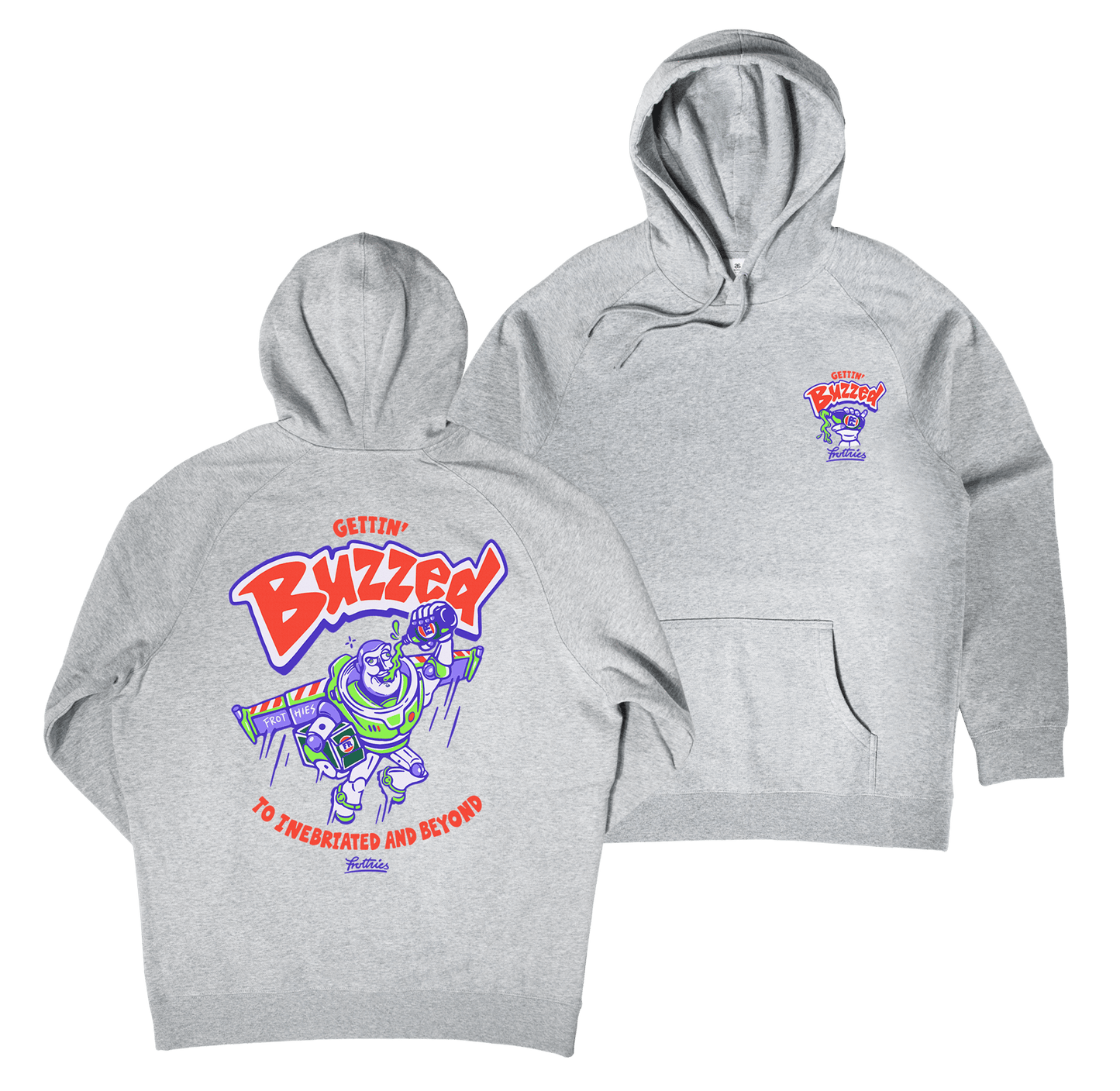 Gettin' Buzzed Hoodie Grey Hoodie Frothies