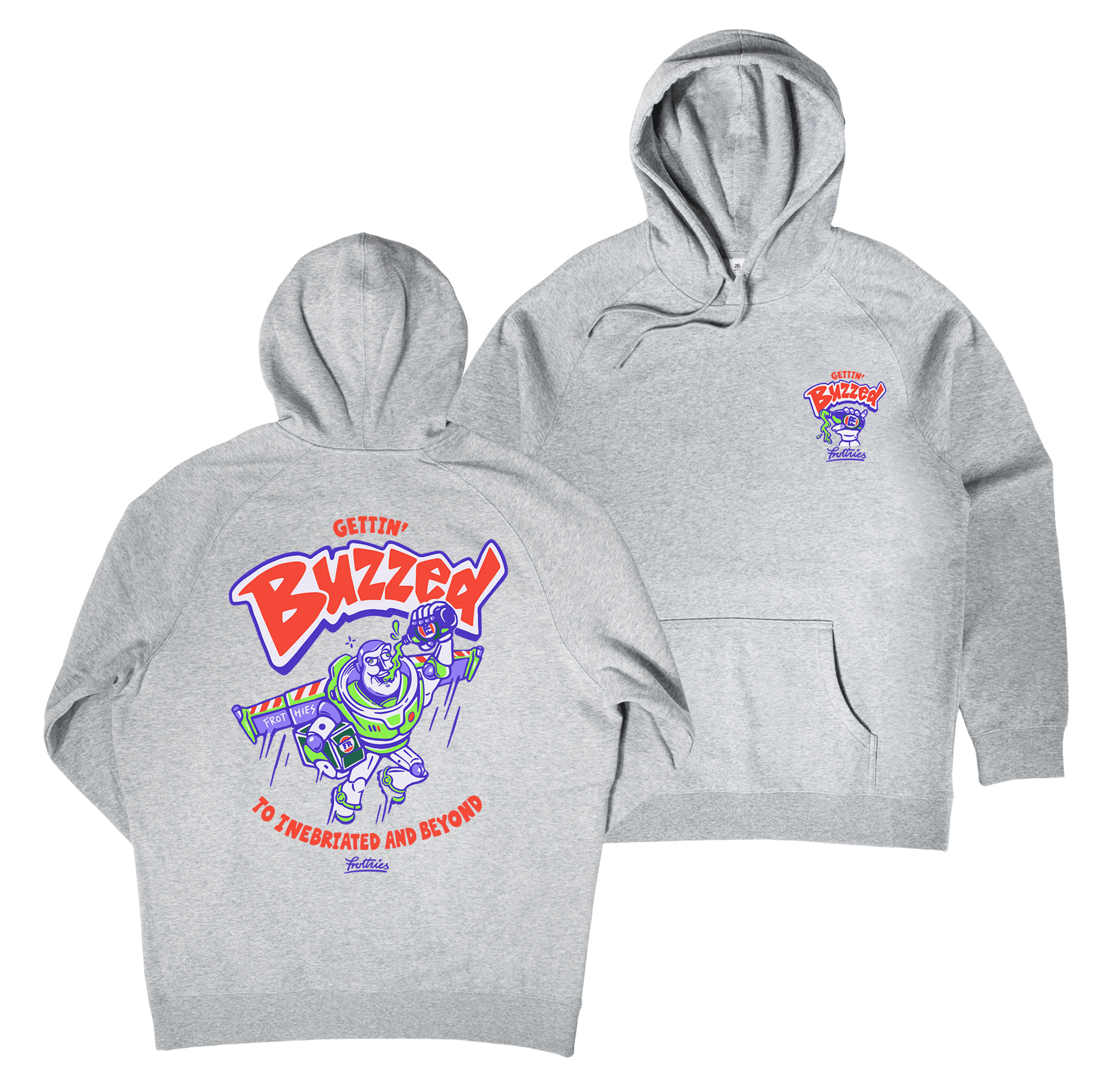 Gettin' Buzzed Hoodie Grey Hoodie Frothies