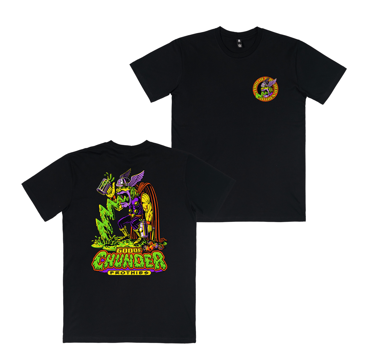 God of Chunder Tee Black T-Shirt Frothies