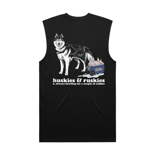 Huskies & Ruskies Muscle Tee Black T-Shirt Frothies