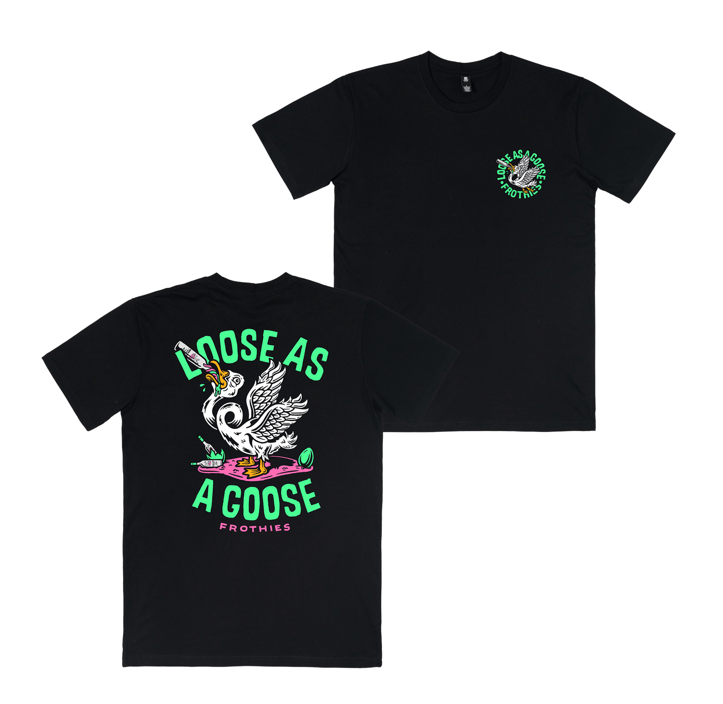 Loose Goose Tee Black T-Shirt Frothies