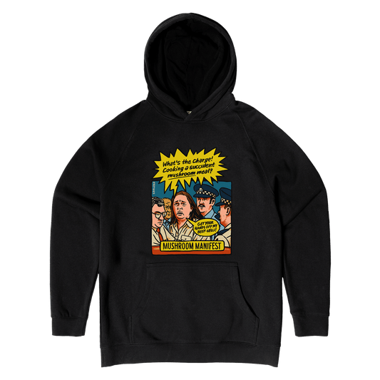 Mushroom Manifest Hoodie Black Hoodie Frothies