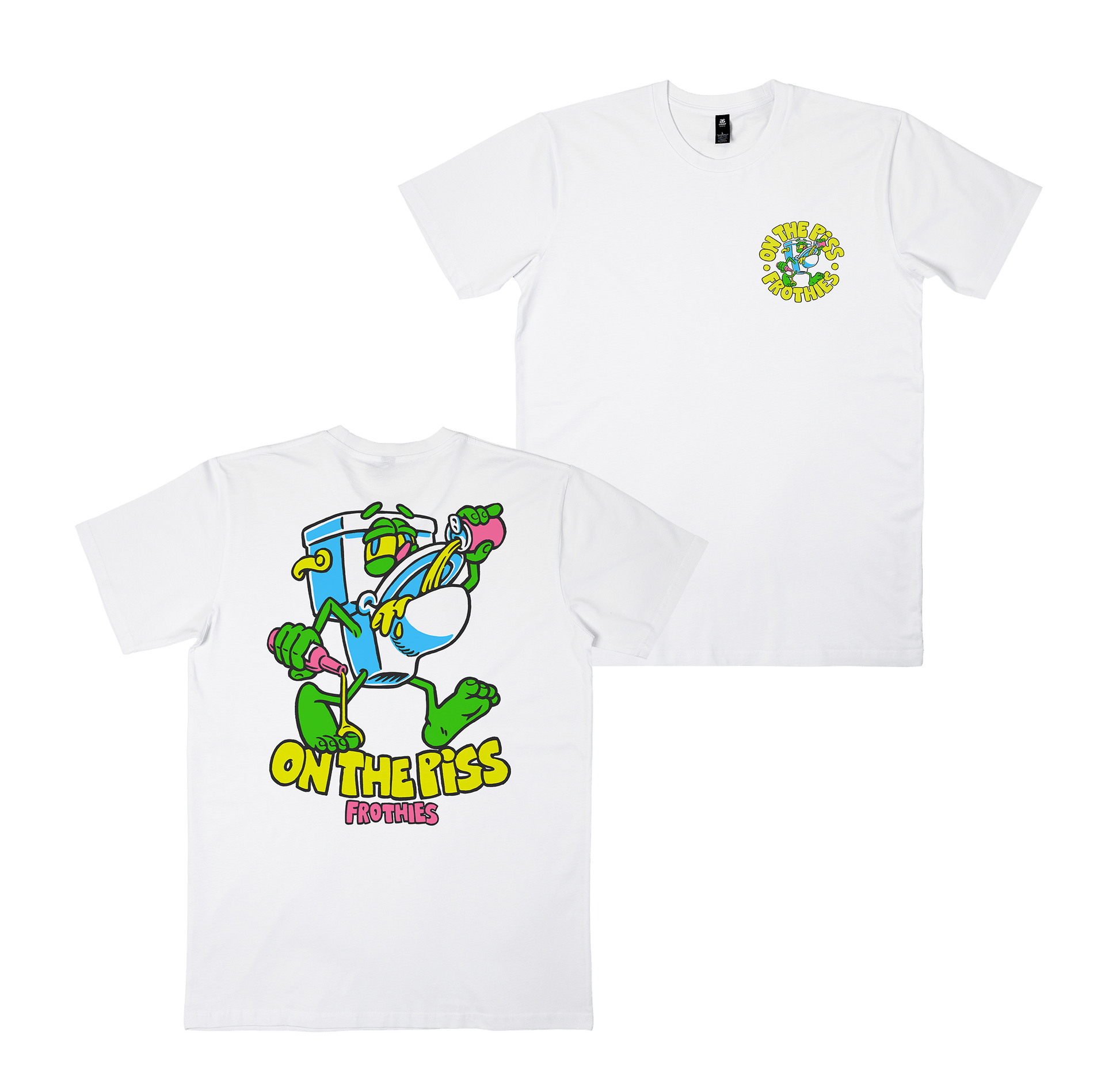 On  the Piss Tee White T-Shirt Frothies