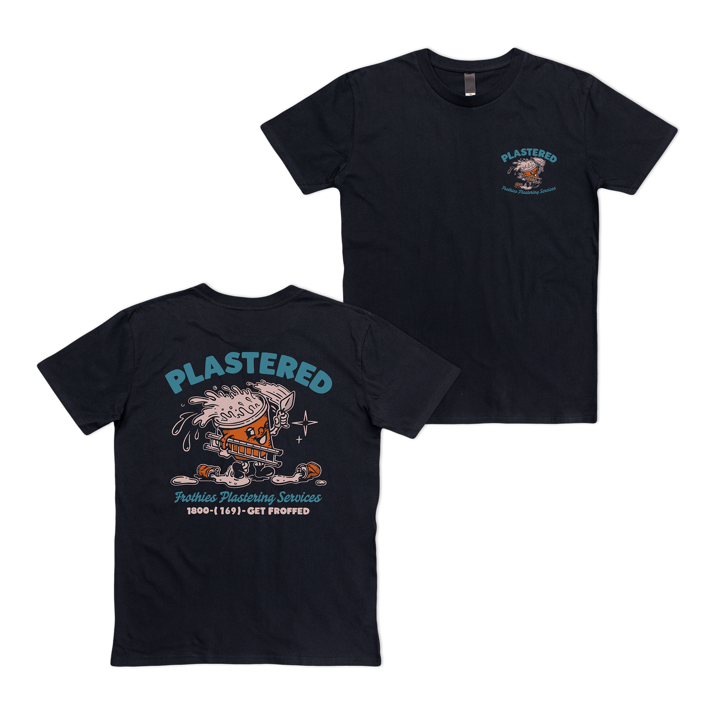 Plastered Tee Black T-Shirt Frothies