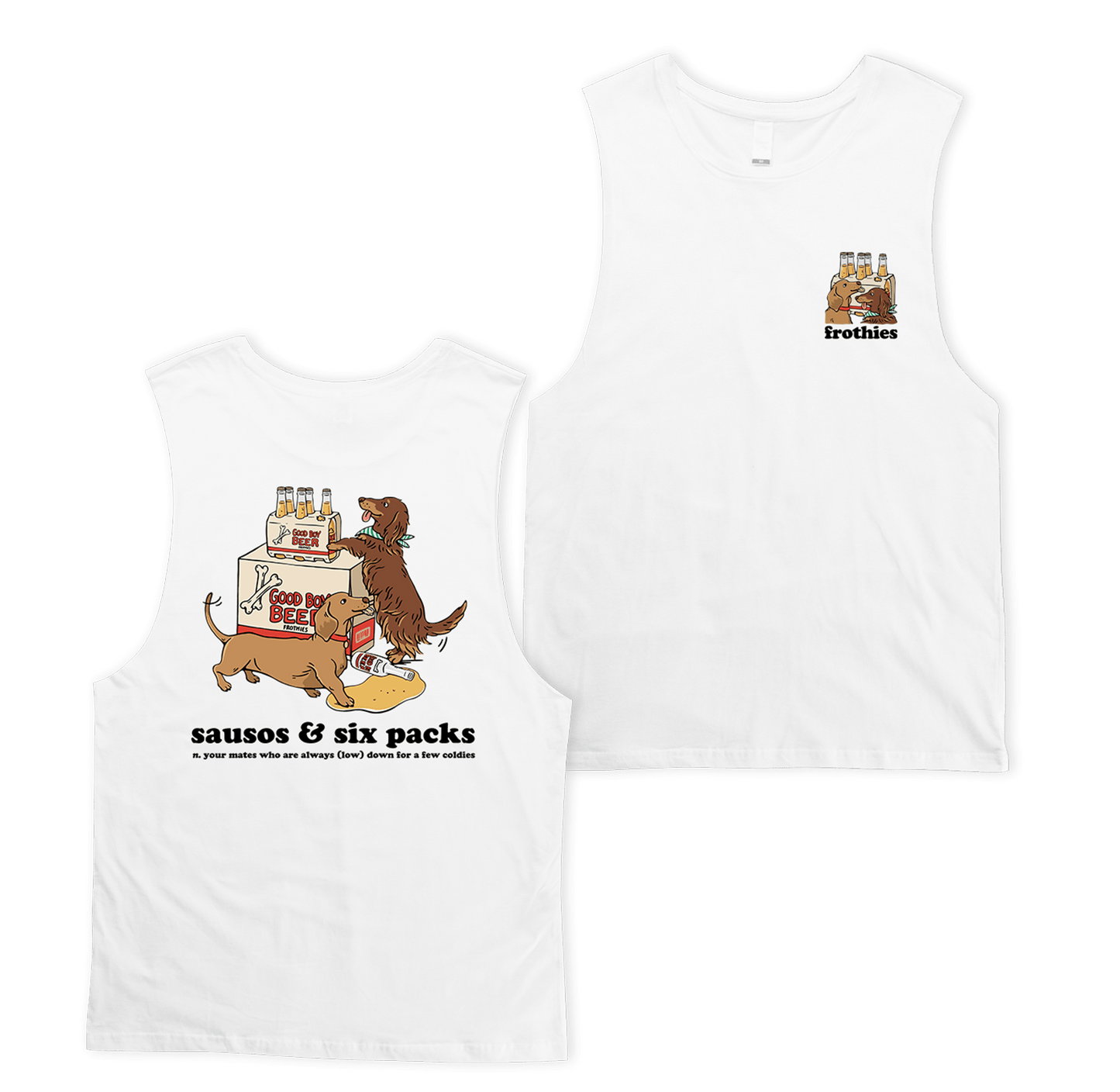 Sausos & Six-Packs Muscle Tee T-Shirt Frothies