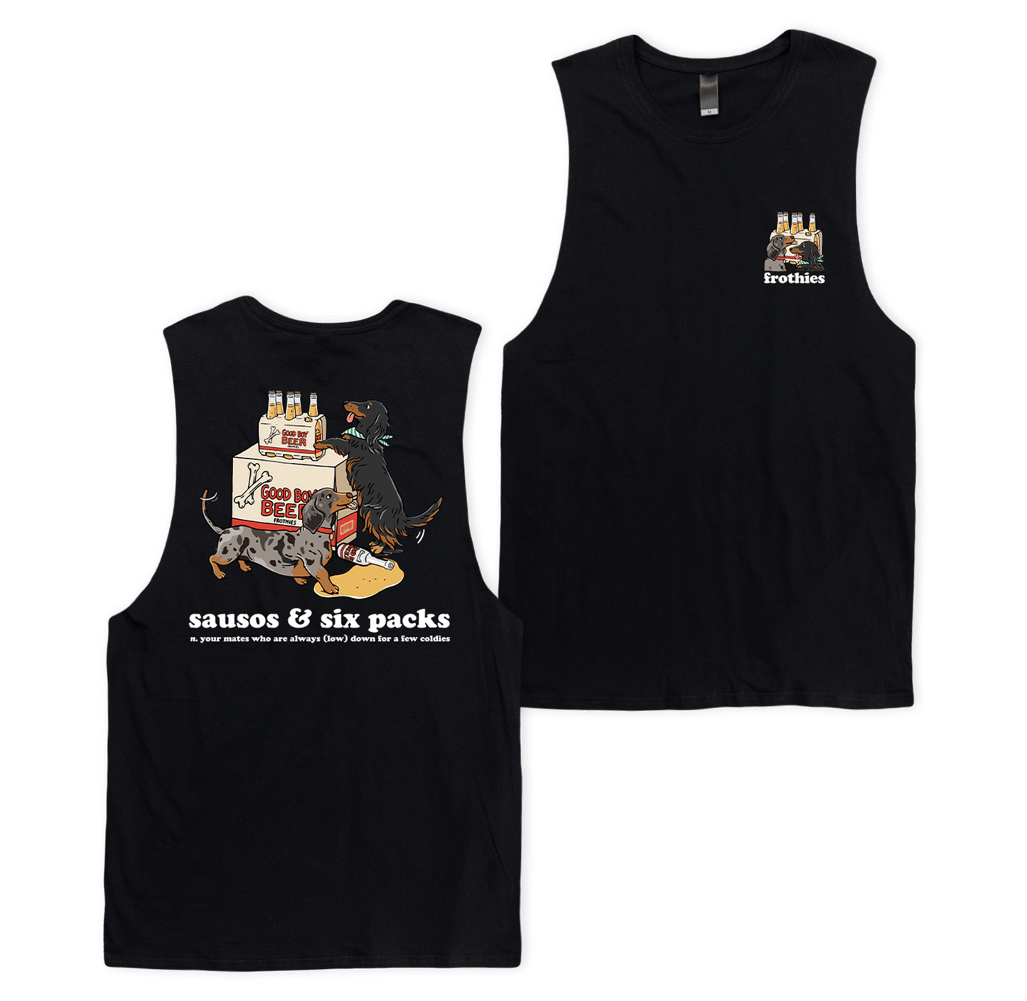 Sausos & Six-Packs Muscle Tee T-Shirt Frothies