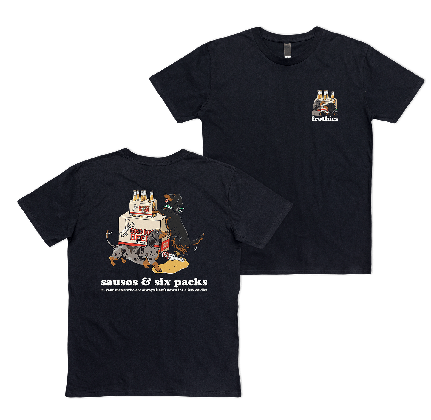 Sausos & Six-Packs Tee T-Shirt Frothies
