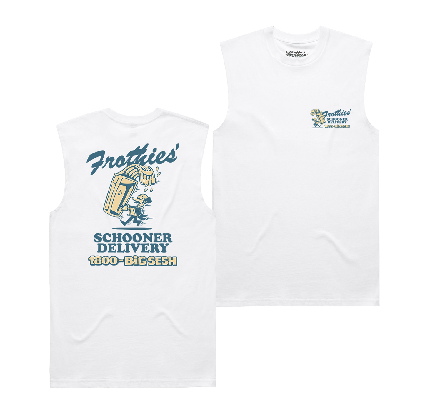Schooner Delivery Muscle Tee White Muscle Tank Frothies