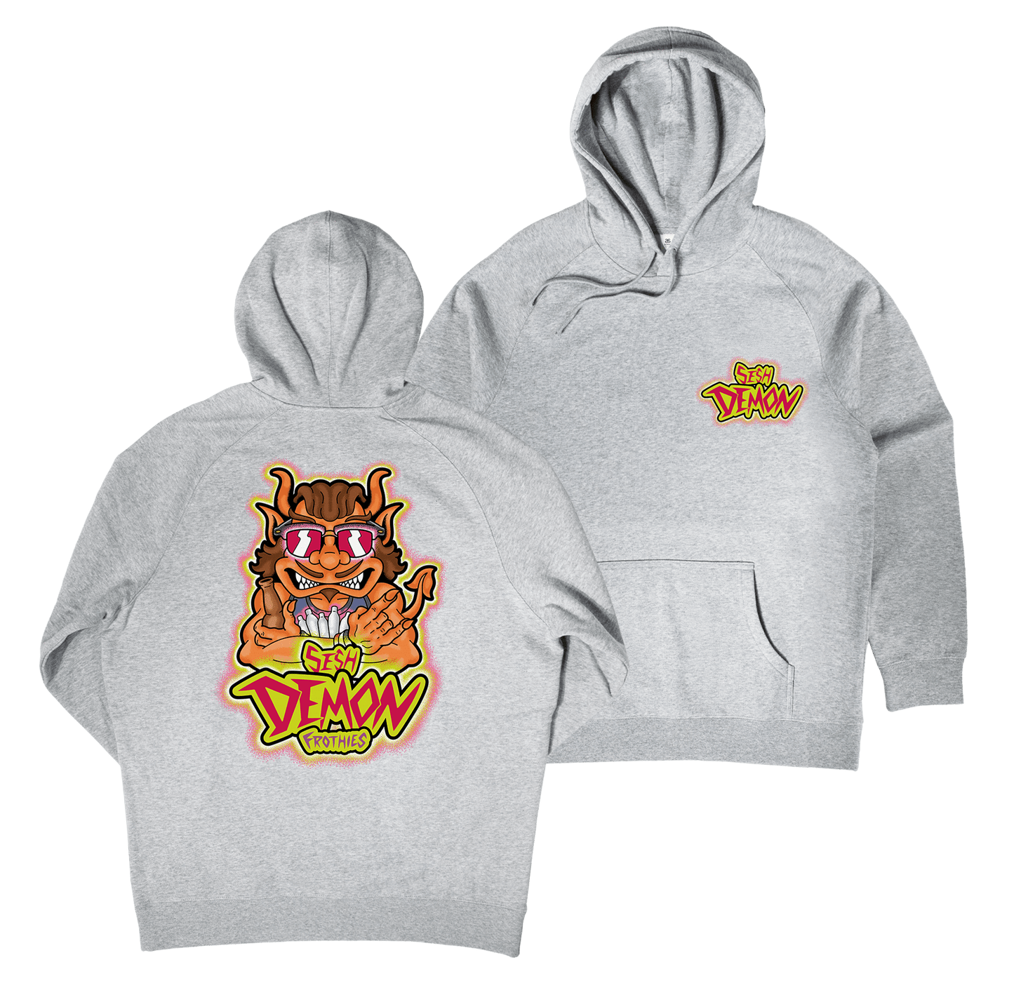 Sesh Demon Hoodie Grey Hoodie Frothies