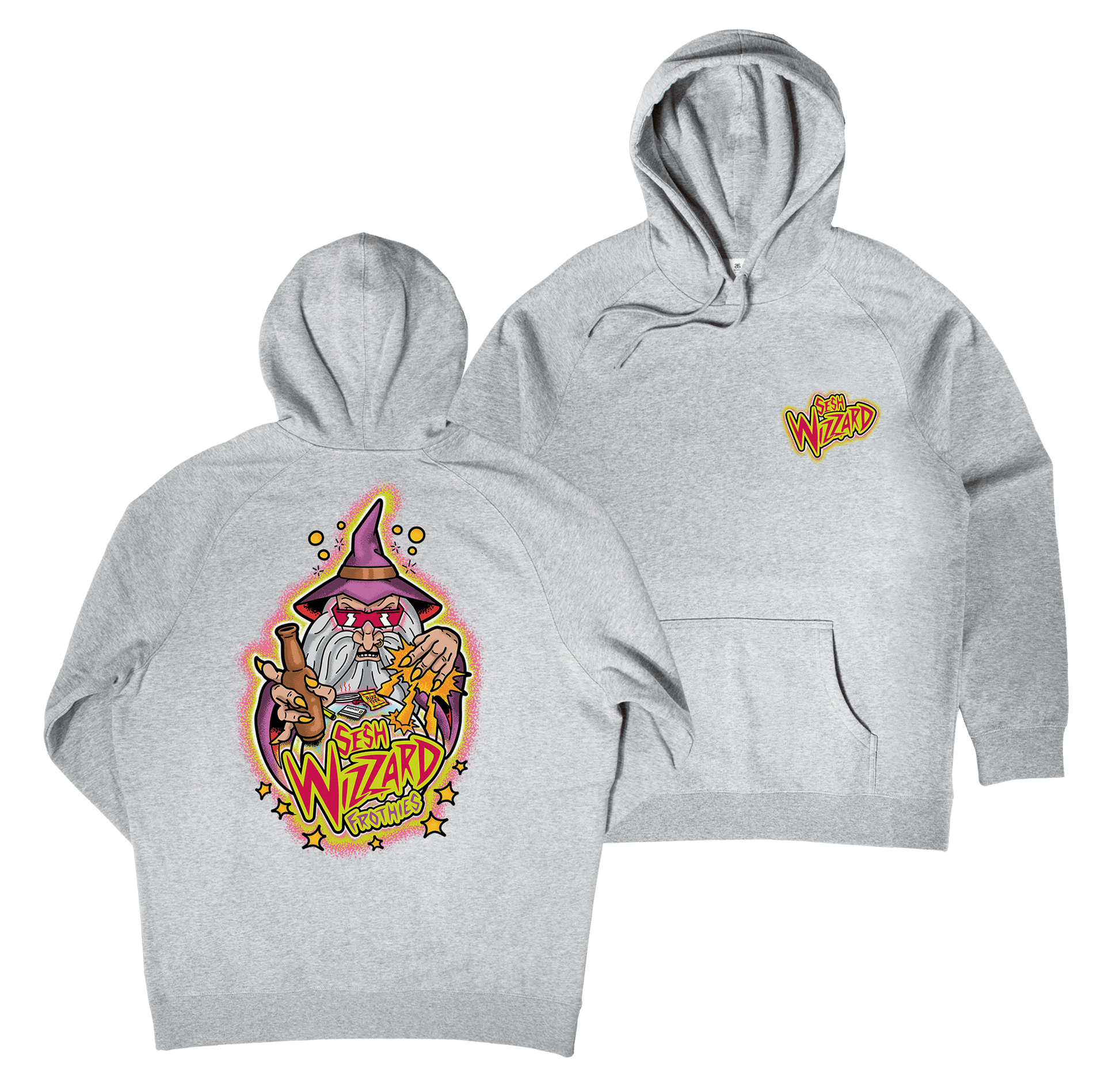 Sesh Wizzard Hoodie Grey Hoodie Frothies
