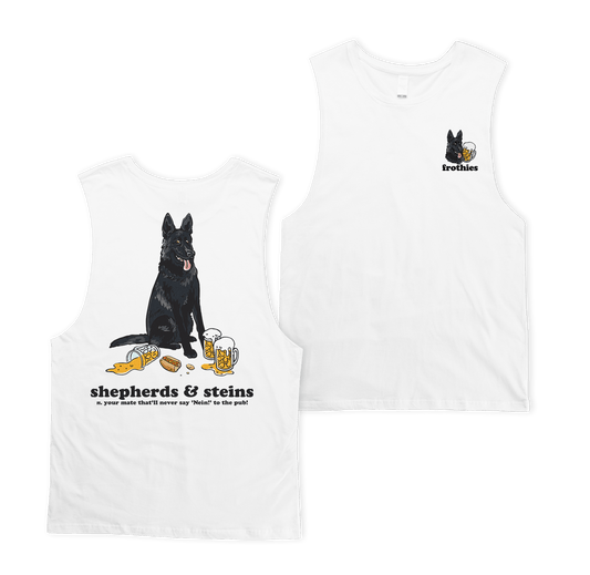 Shepherds and Steins Muscle Tee White Muscle Tanks Frothies