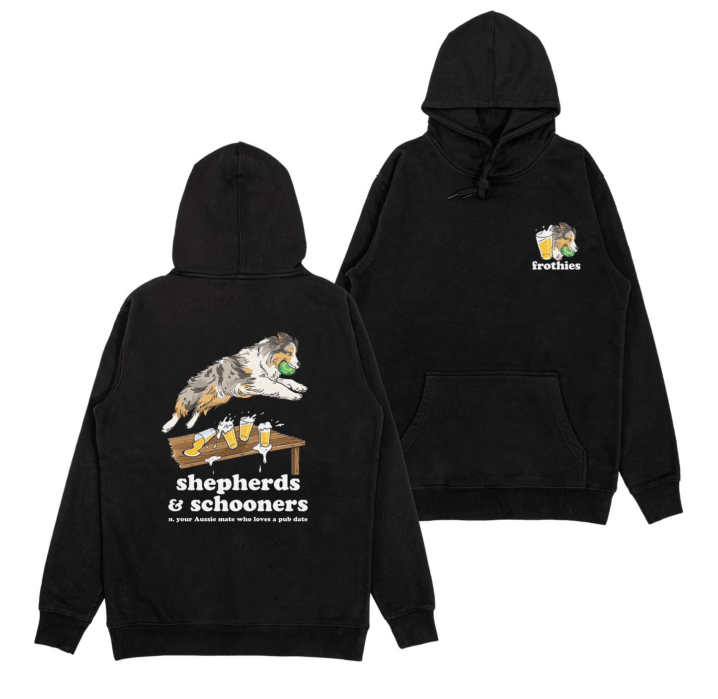 Shepherds & Schooners Hoodie Black Hoodie Frothies