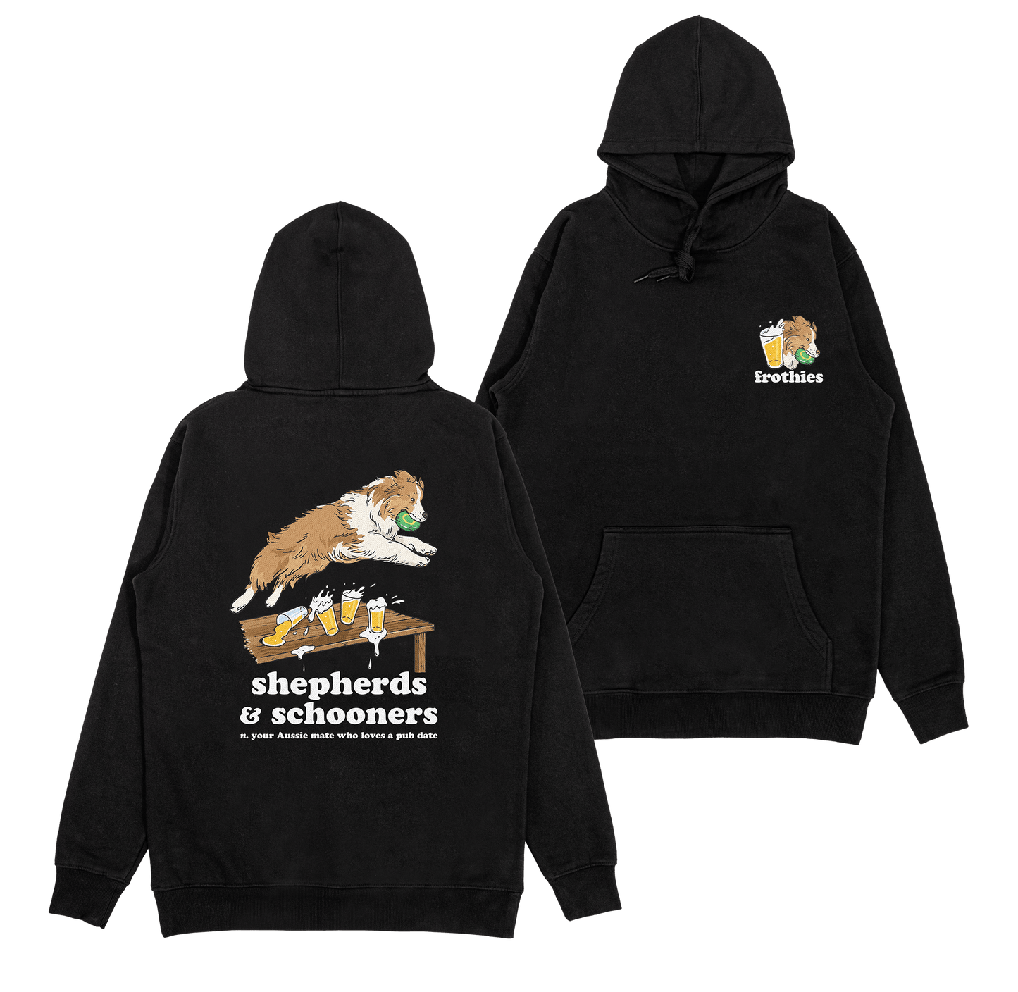 Shepherds & Schooners Hoodie Black Hoodie Frothies